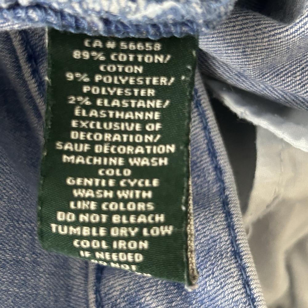 LAUREN RALPH LAUREN Embroidered Crop JEANS 22W Stretch Denim Boho 40 X 23 Stitch - Picture 12 of 16